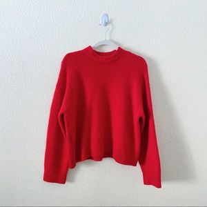 ZARA Red Chunky Sweater Size M